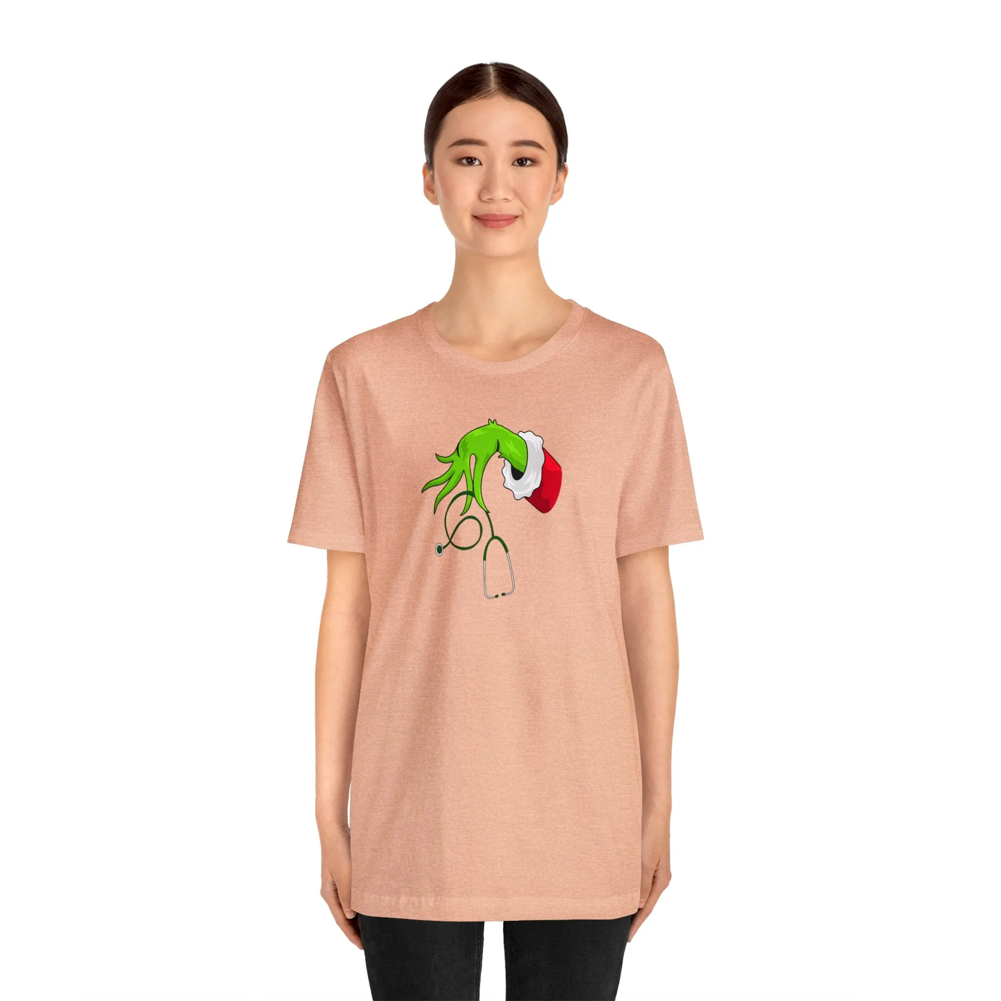 Grinch Nurse Christmas Unisex Jersey Short Sleeve Tee