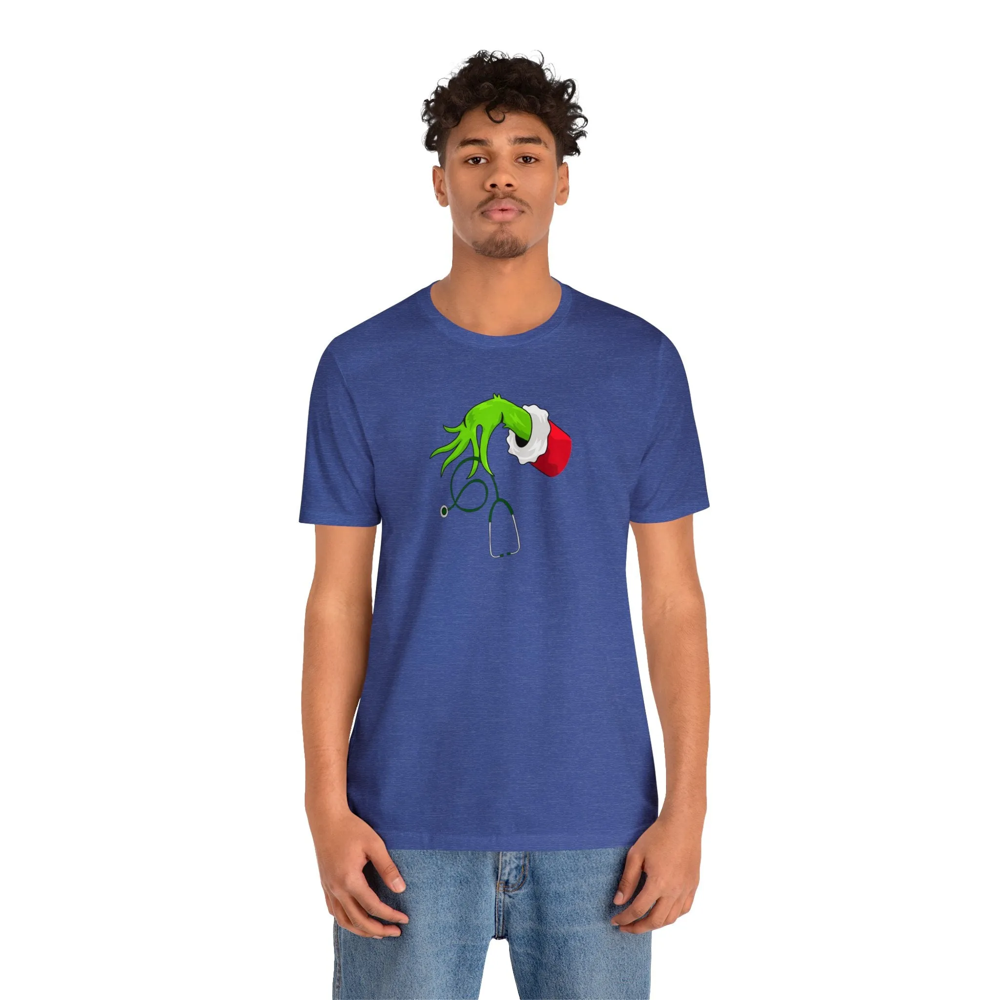 Grinch Nurse Christmas Unisex Jersey Short Sleeve Tee