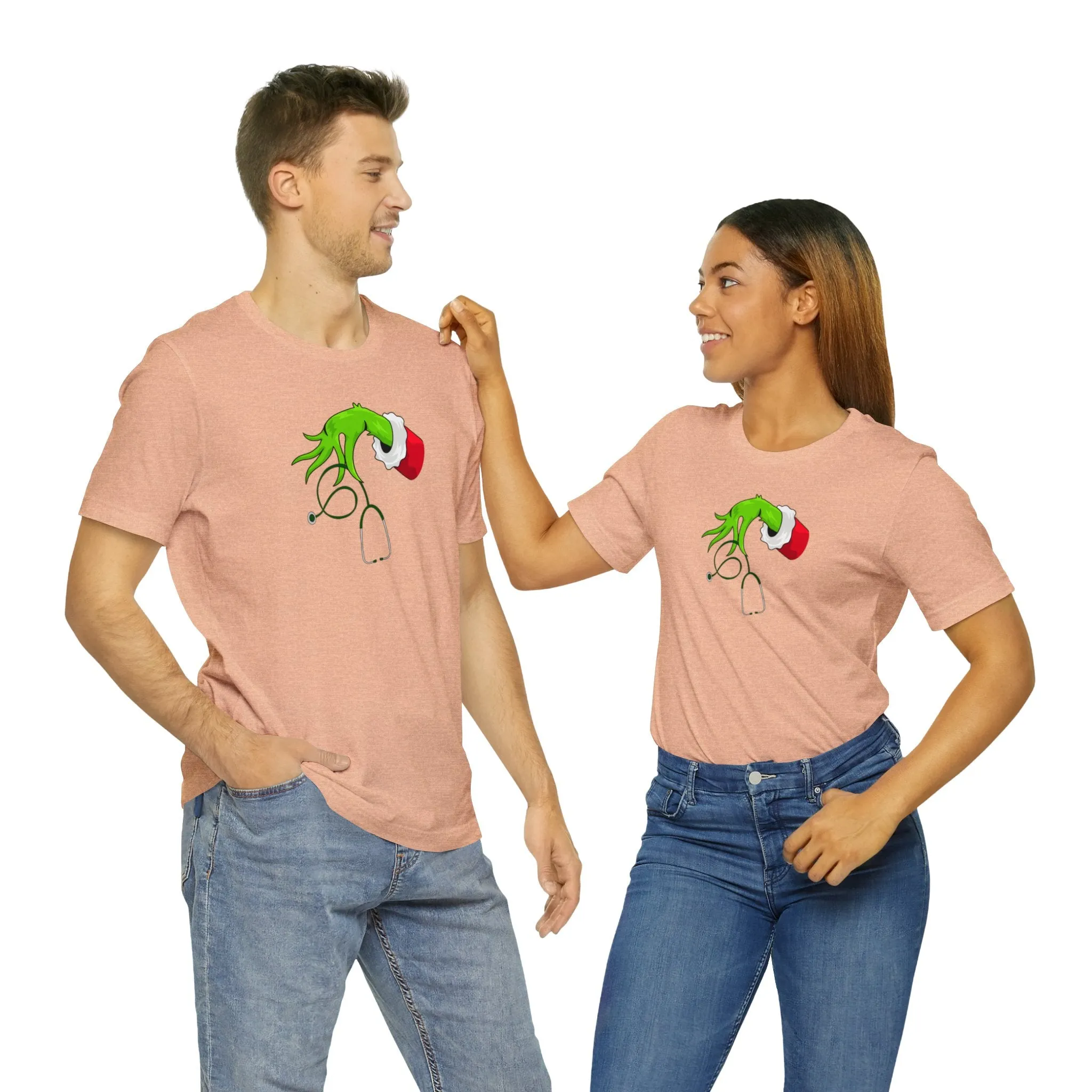 Grinch Nurse Christmas Unisex Jersey Short Sleeve Tee