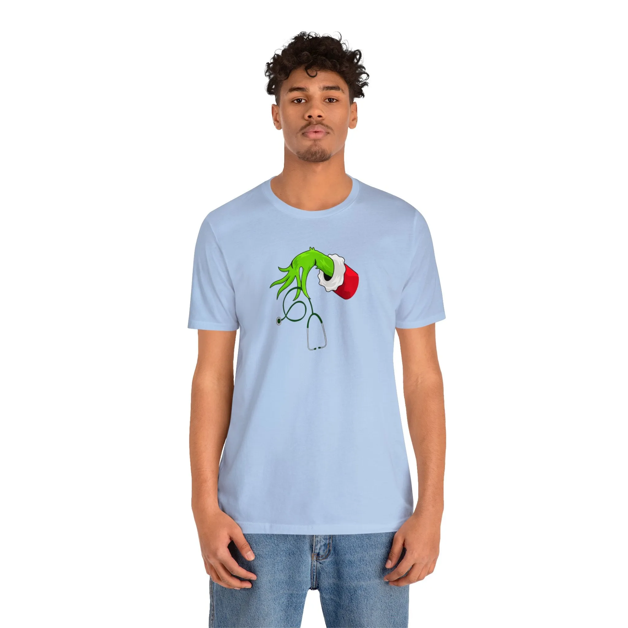Grinch Nurse Christmas Unisex Jersey Short Sleeve Tee