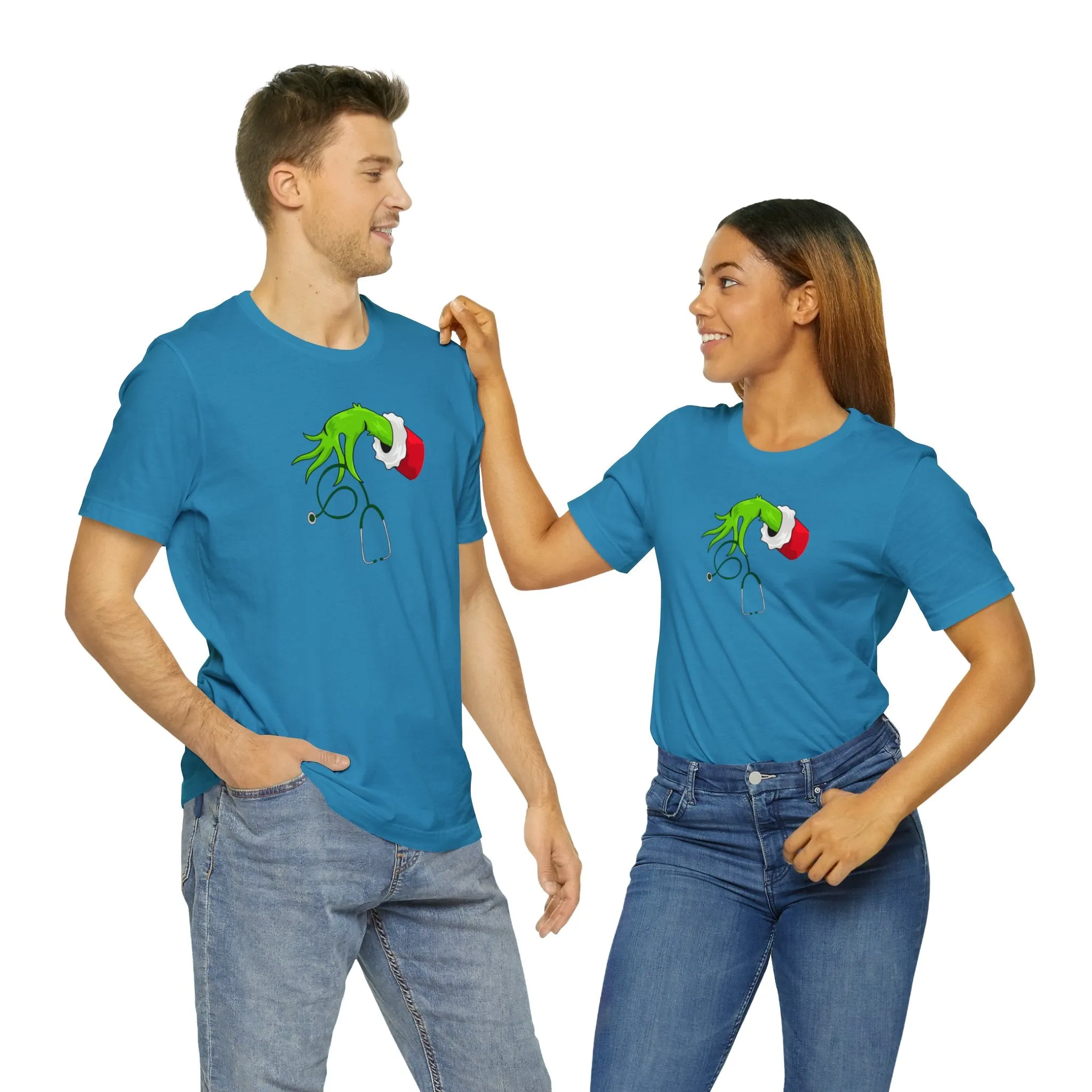 Grinch Nurse Christmas Unisex Jersey Short Sleeve Tee