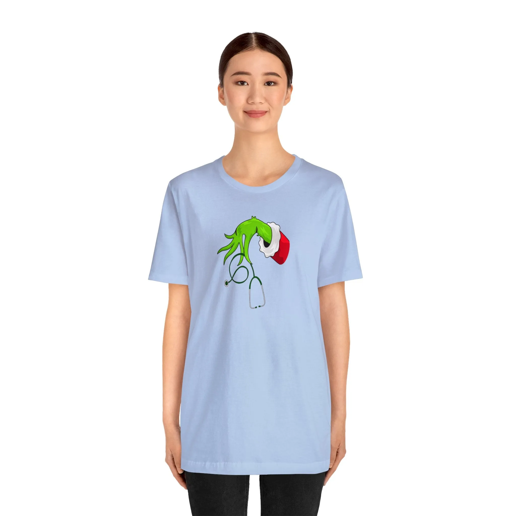 Grinch Nurse Christmas Unisex Jersey Short Sleeve Tee