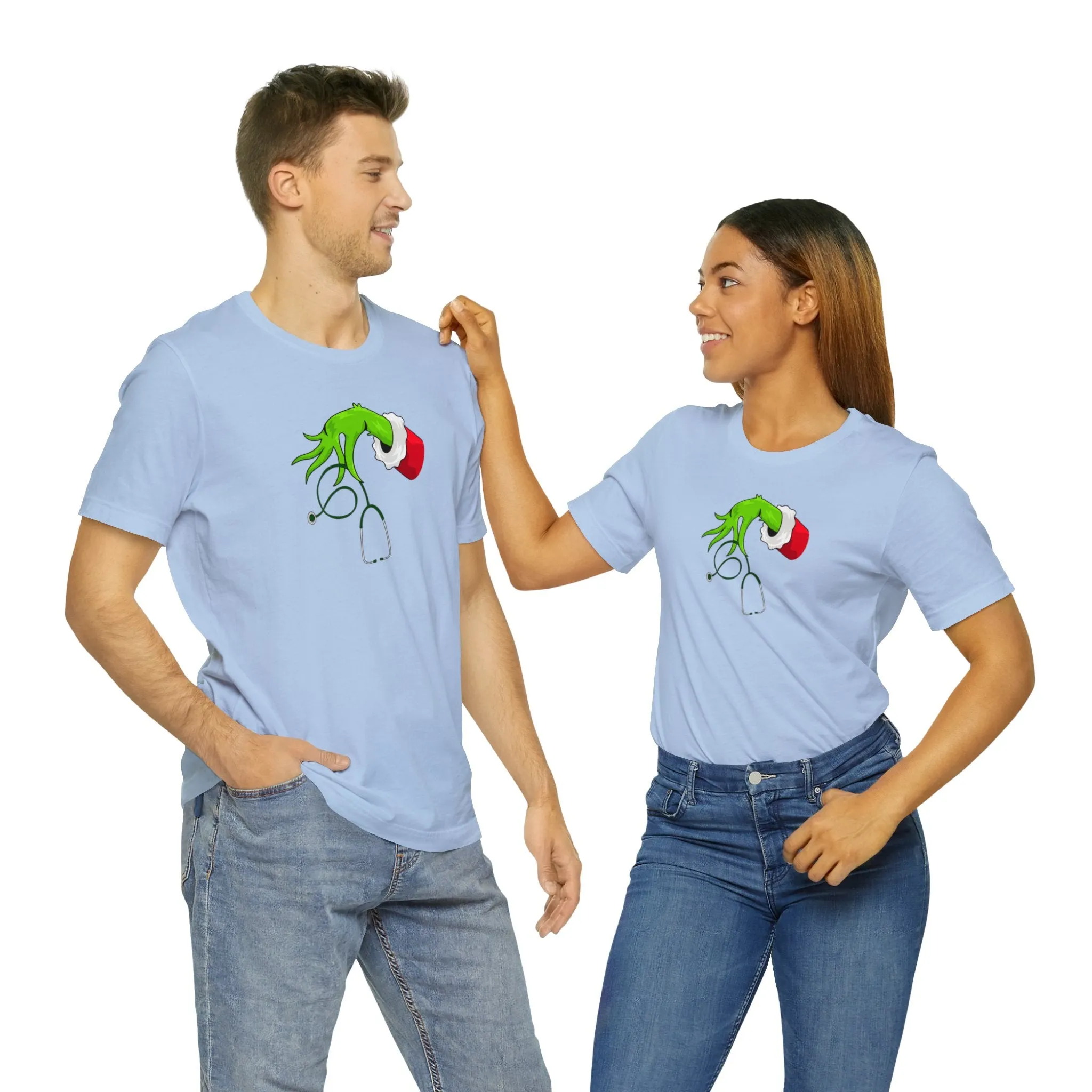 Grinch Nurse Christmas Unisex Jersey Short Sleeve Tee