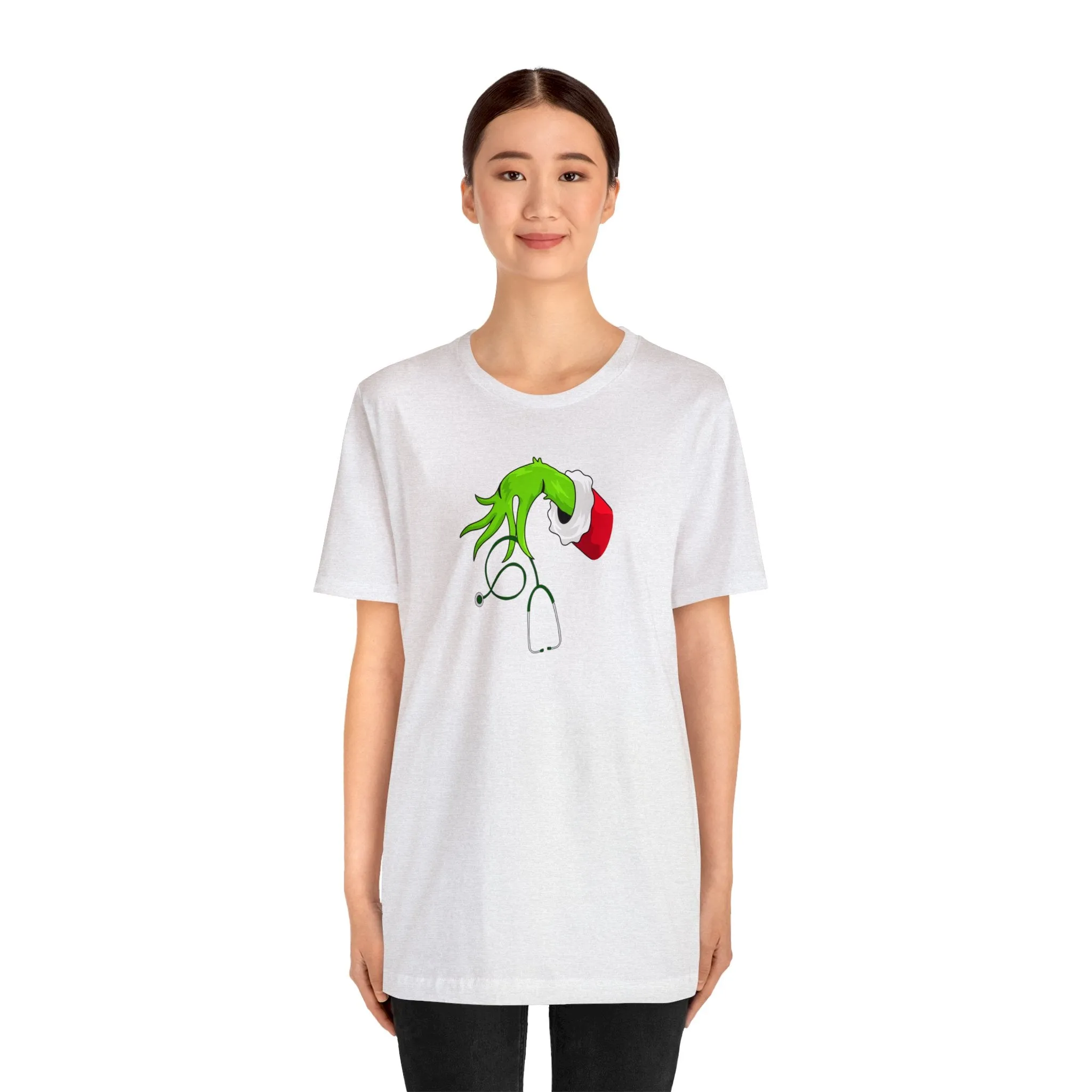 Grinch Nurse Christmas Unisex Jersey Short Sleeve Tee