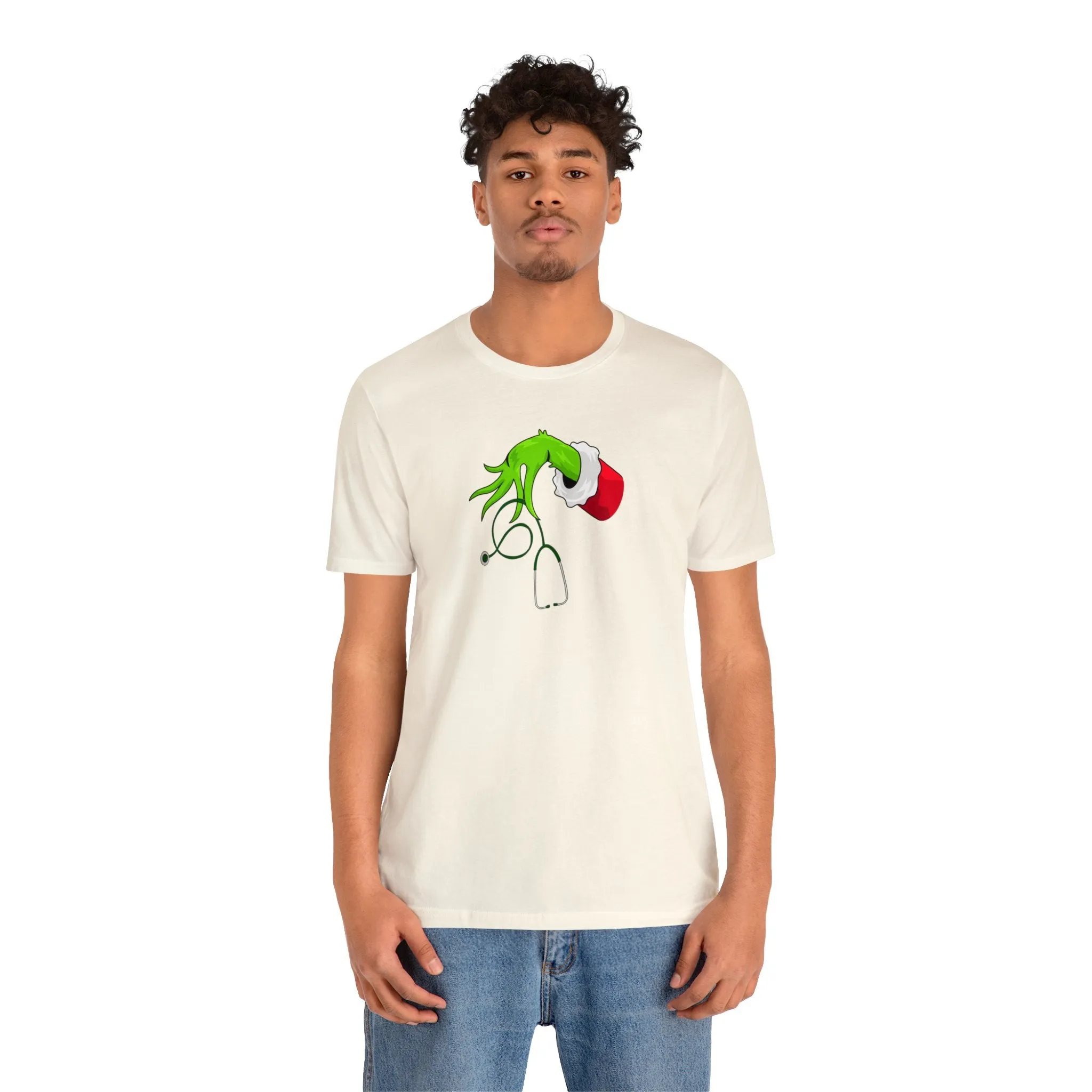 Grinch Nurse Christmas Unisex Jersey Short Sleeve Tee