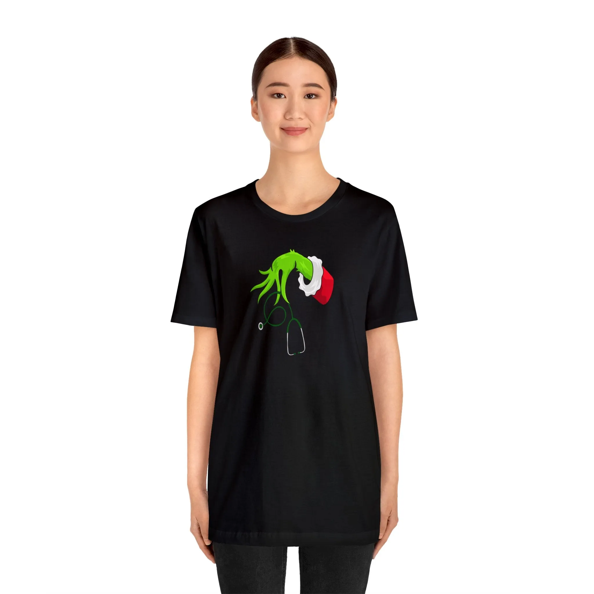 Grinch Nurse Christmas Unisex Jersey Short Sleeve Tee