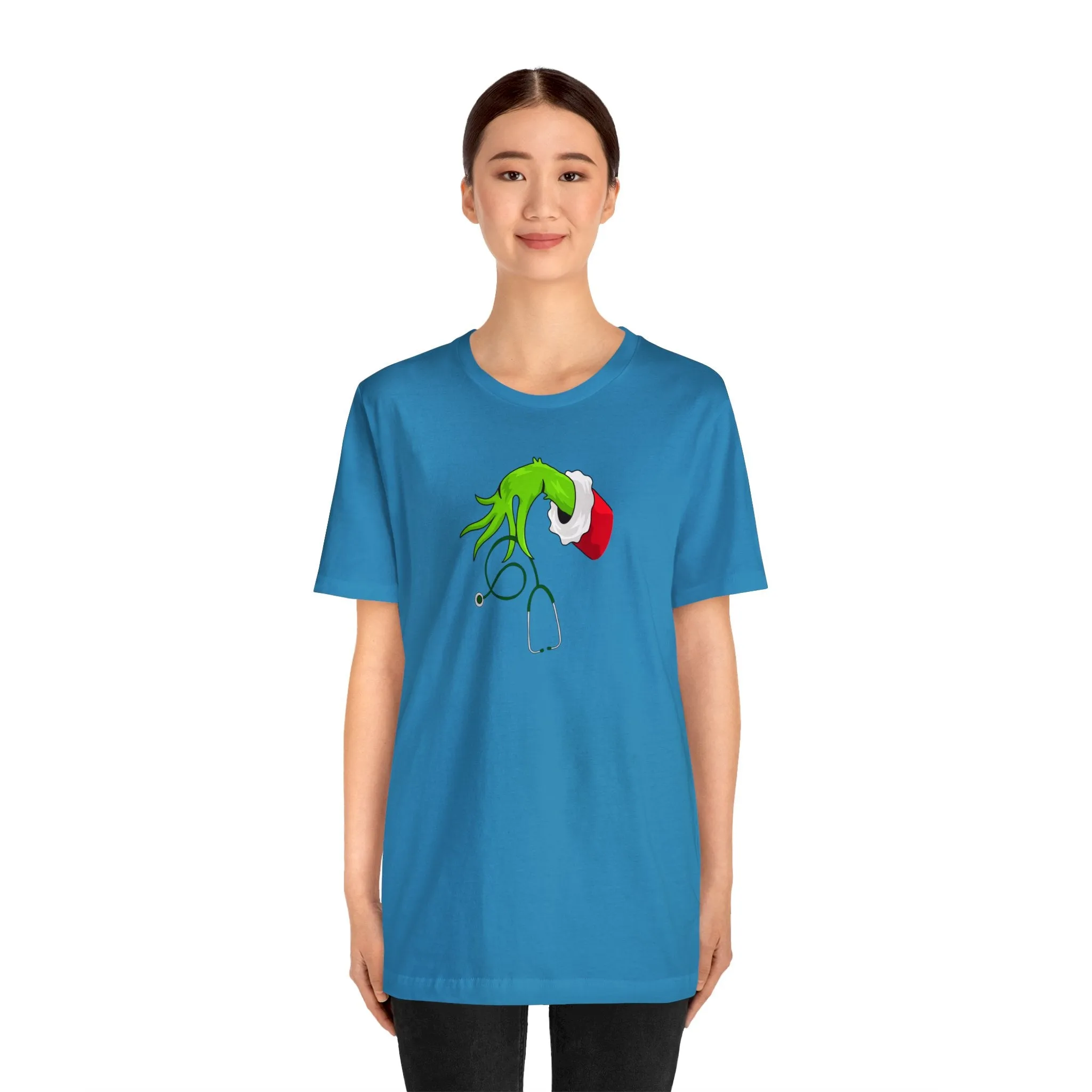 Grinch Nurse Christmas Unisex Jersey Short Sleeve Tee
