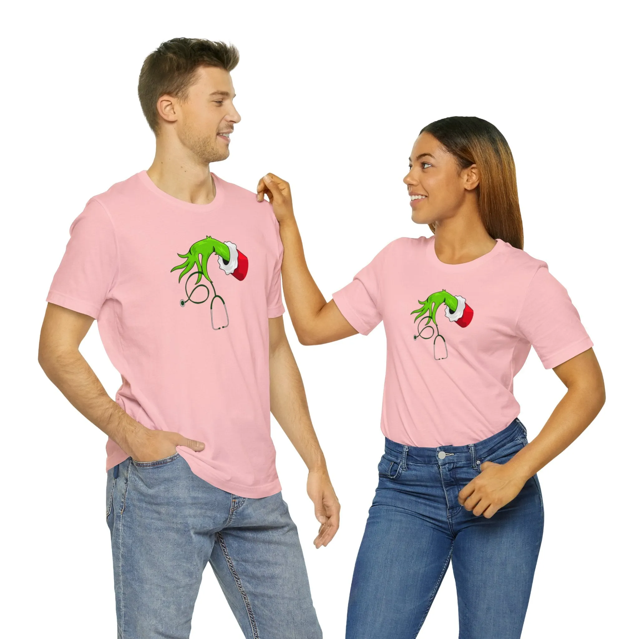 Grinch Nurse Christmas Unisex Jersey Short Sleeve Tee