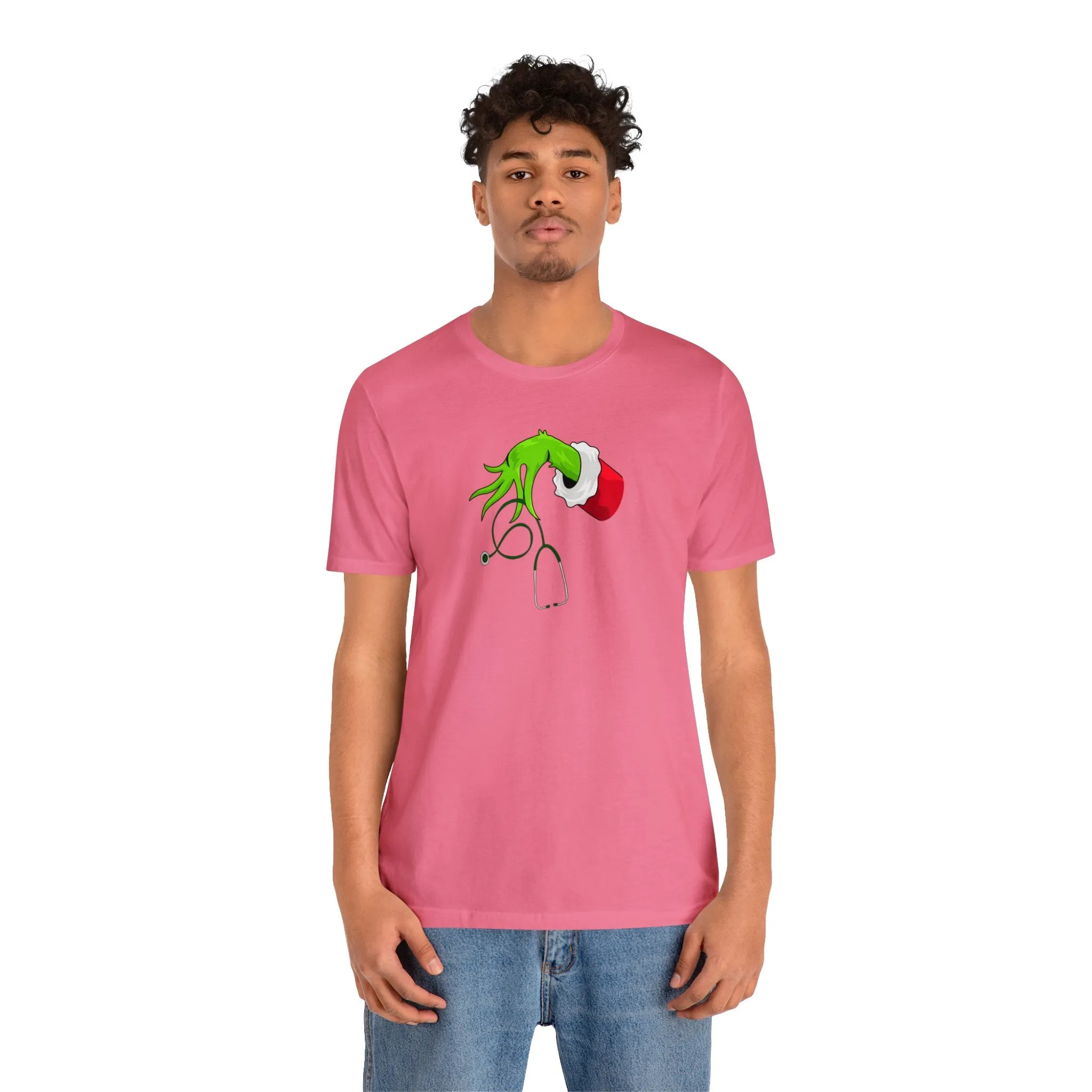 Grinch Nurse Christmas Unisex Jersey Short Sleeve Tee