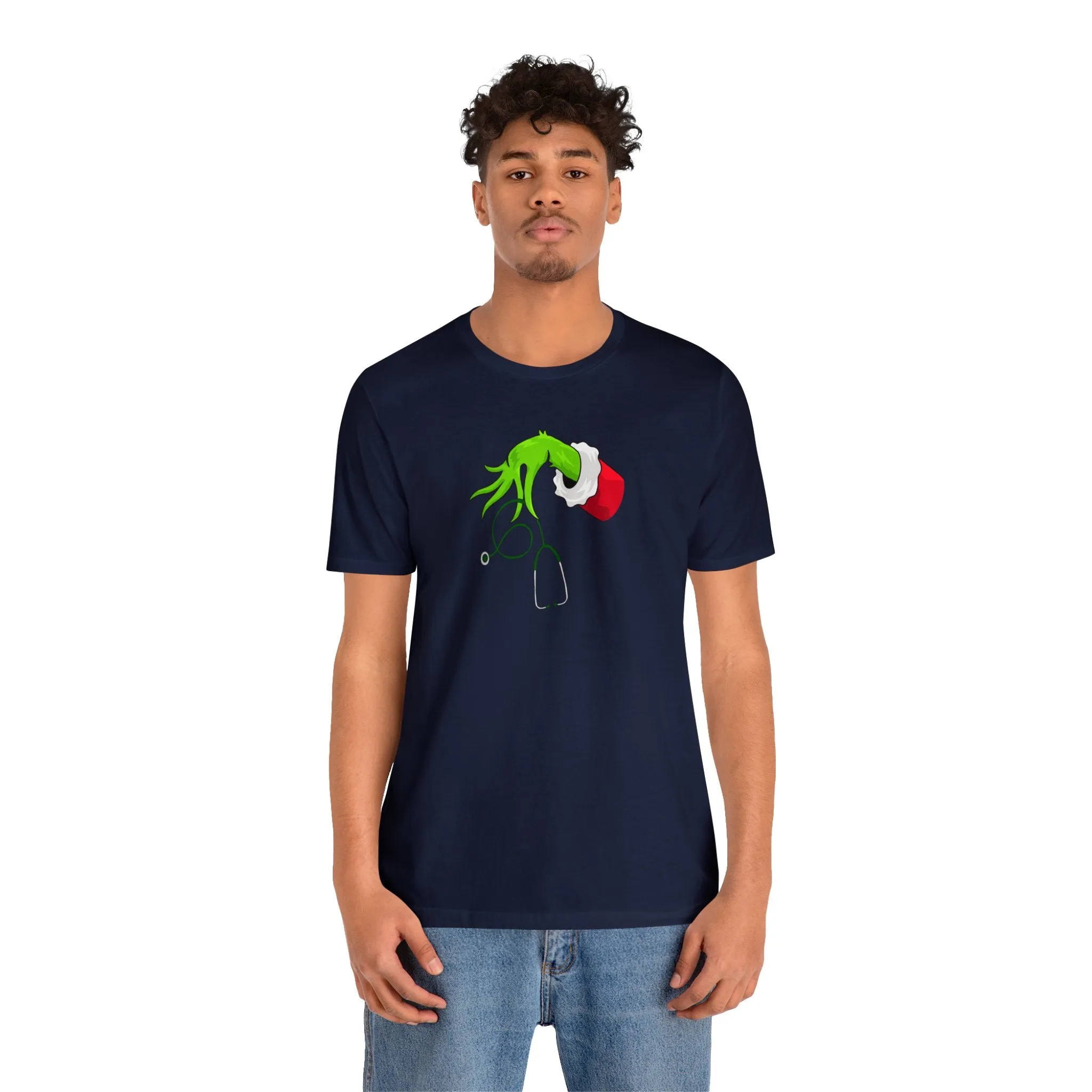 Grinch Nurse Christmas Unisex Jersey Short Sleeve Tee