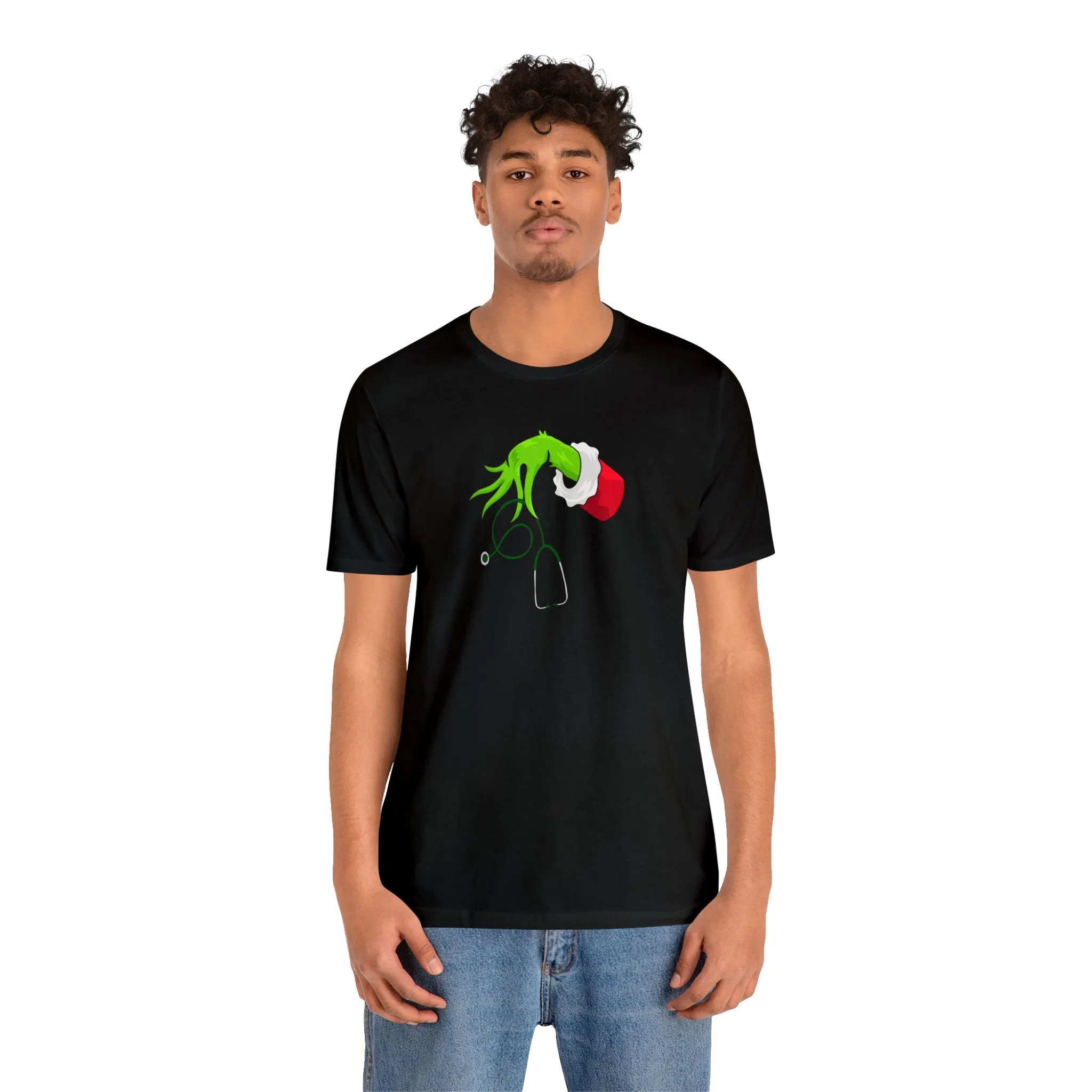 Grinch Nurse Christmas Unisex Jersey Short Sleeve Tee