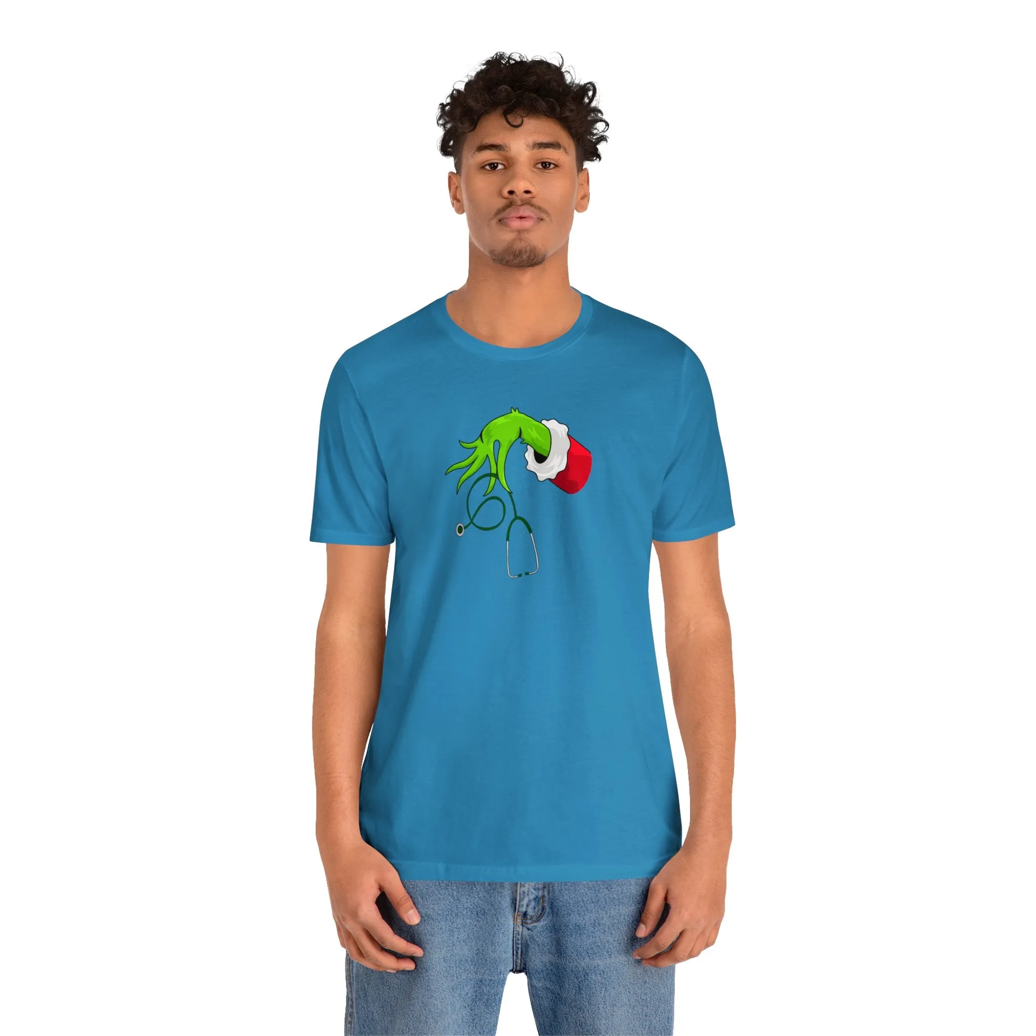 Grinch Nurse Christmas Unisex Jersey Short Sleeve Tee