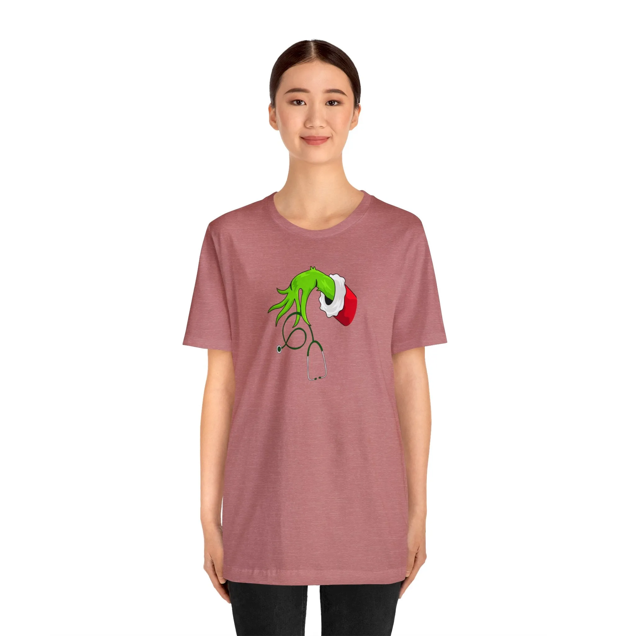 Grinch Nurse Christmas Unisex Jersey Short Sleeve Tee