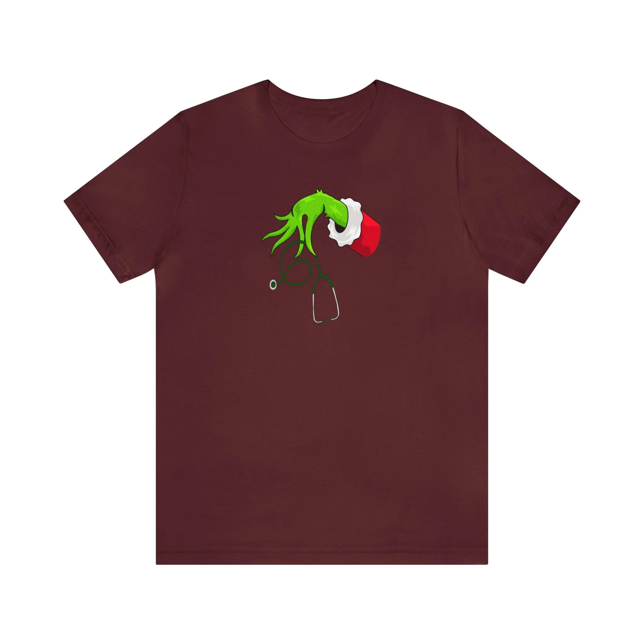 Grinch Nurse Christmas Unisex Jersey Short Sleeve Tee