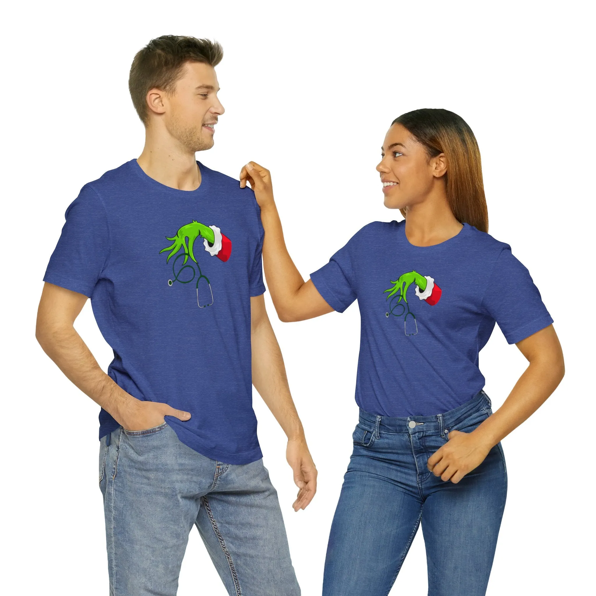 Grinch Nurse Christmas Unisex Jersey Short Sleeve Tee