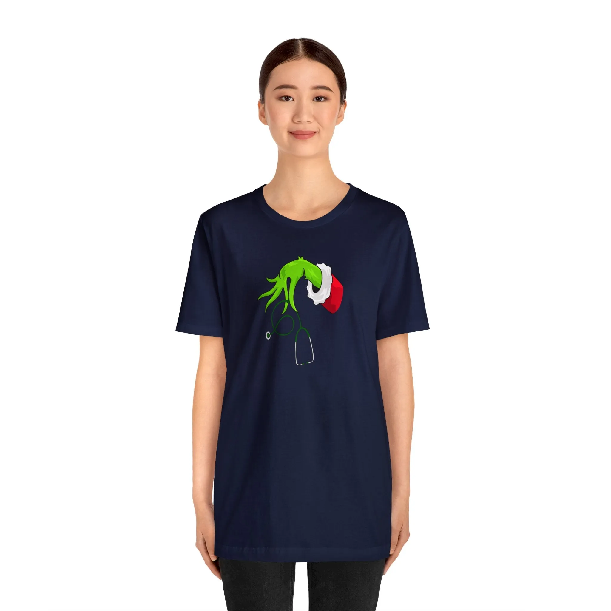 Grinch Nurse Christmas Unisex Jersey Short Sleeve Tee