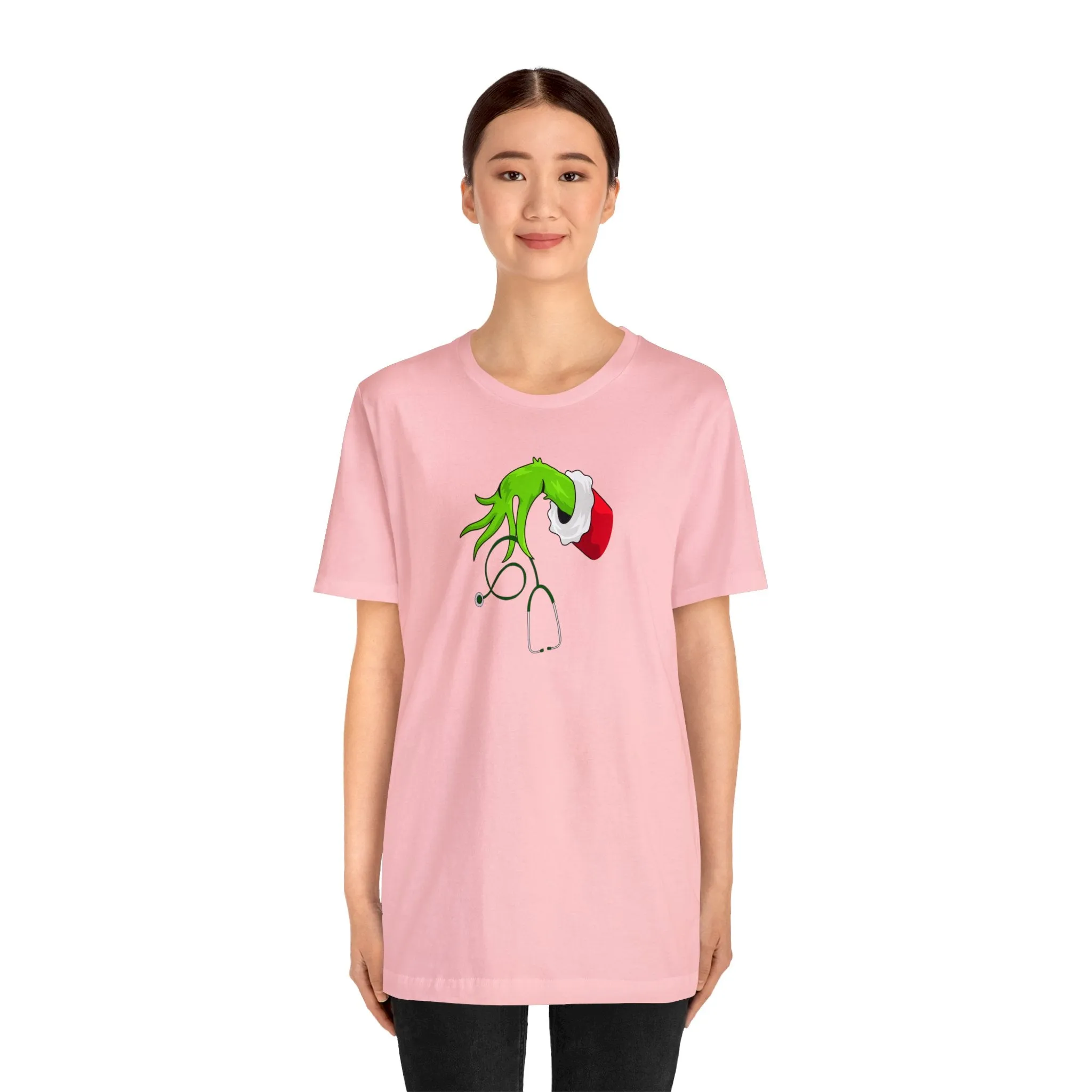Grinch Nurse Christmas Unisex Jersey Short Sleeve Tee