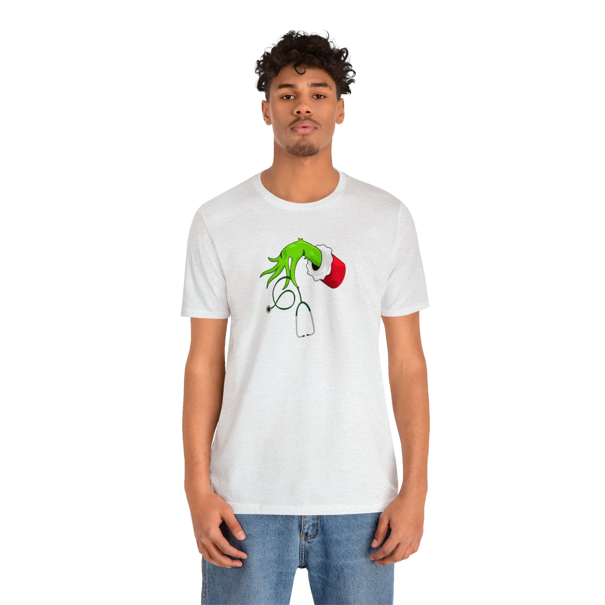 Grinch Nurse Christmas Unisex Jersey Short Sleeve Tee