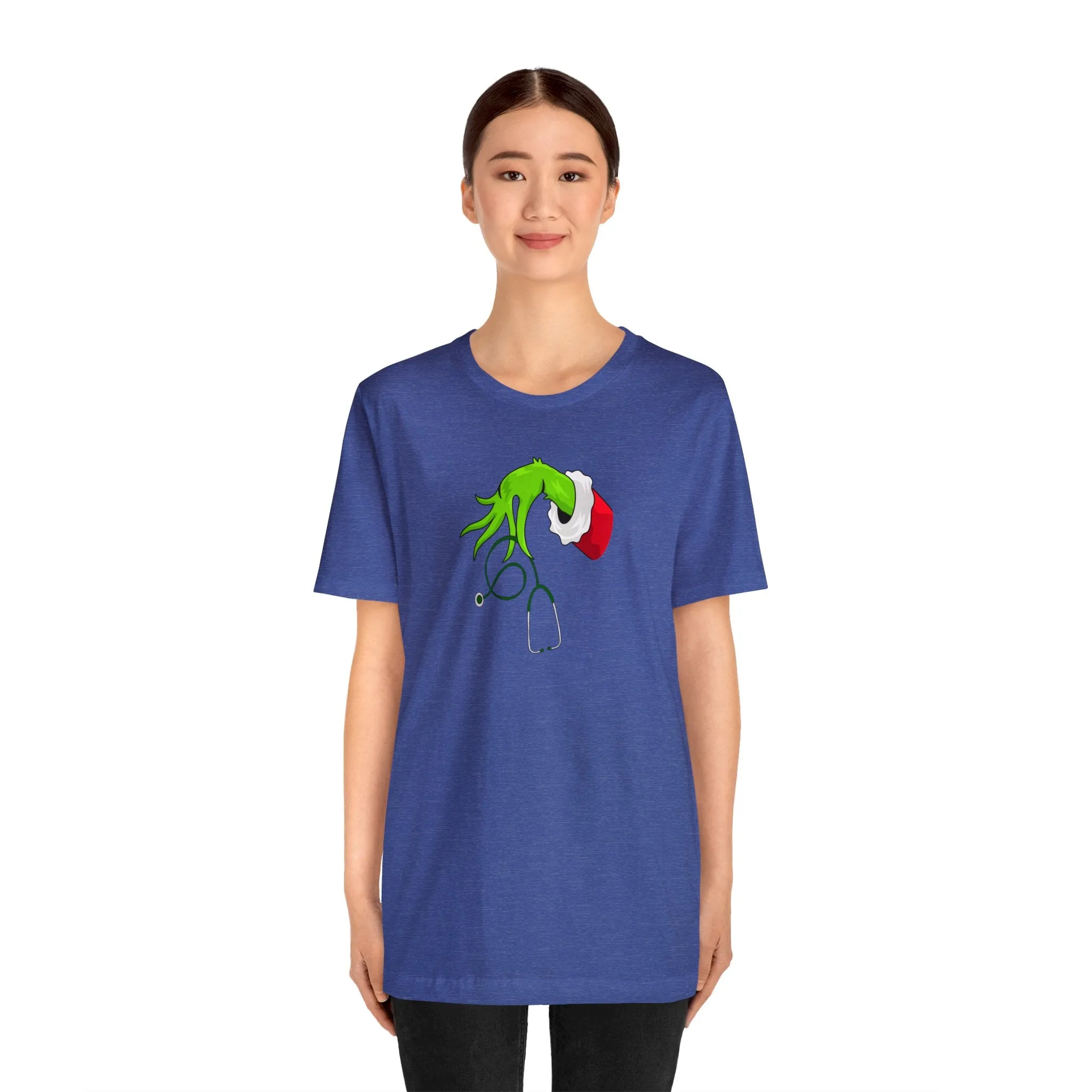 Grinch Nurse Christmas Unisex Jersey Short Sleeve Tee