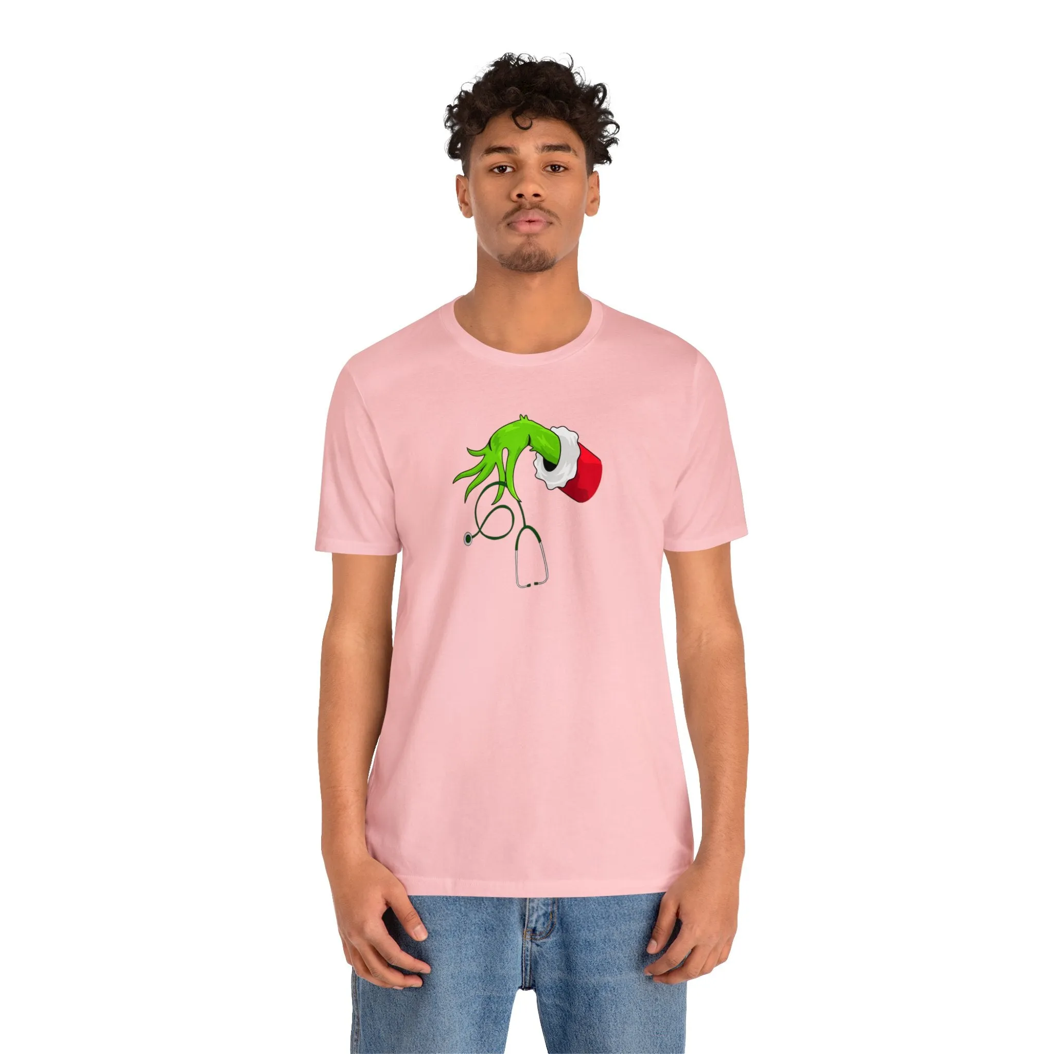 Grinch Nurse Christmas Unisex Jersey Short Sleeve Tee