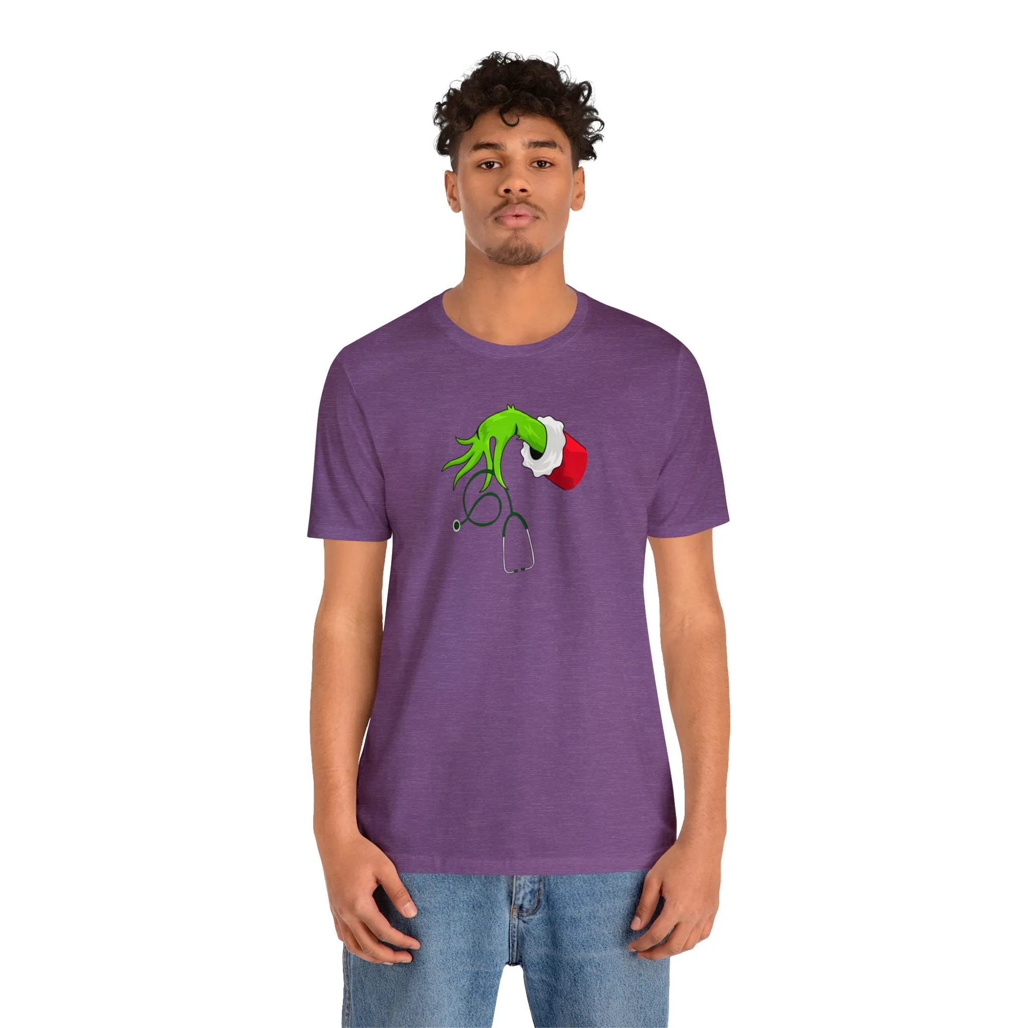 Grinch Nurse Christmas Unisex Jersey Short Sleeve Tee