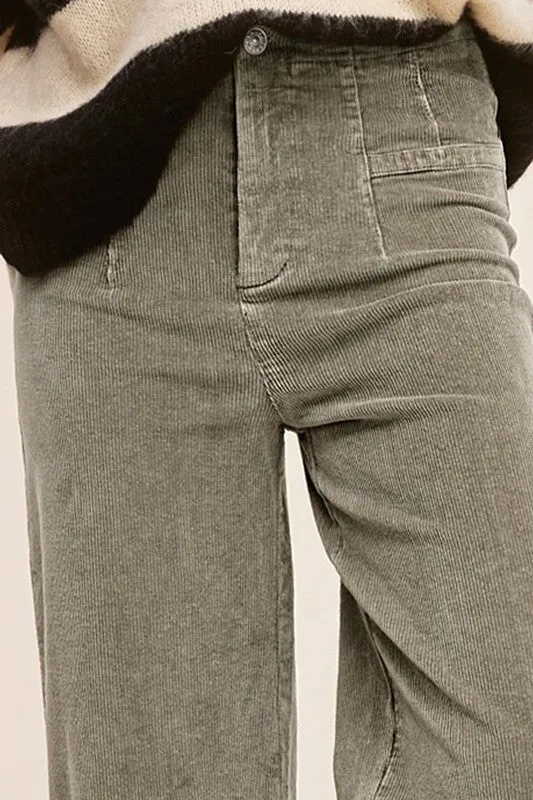Hello There Light Olive Corduroy Pants