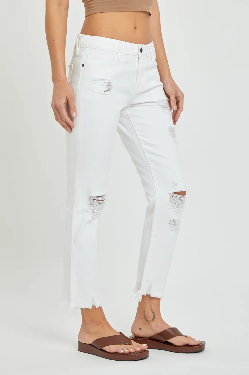 Hidden Jeans White Boyfriend Jeans