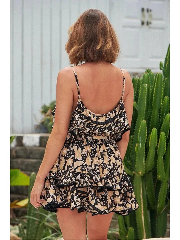 JAASE Gold Valley Print Carlotta Mini Dress