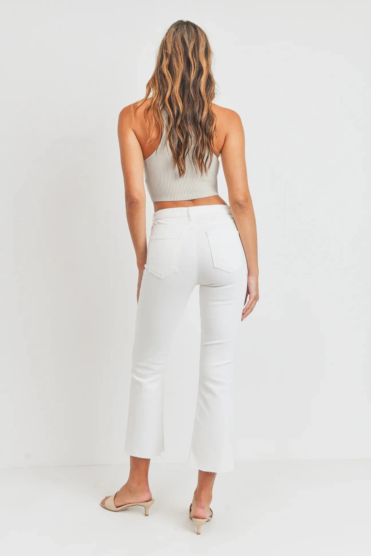Just Black High Rise Crop Flare Jean