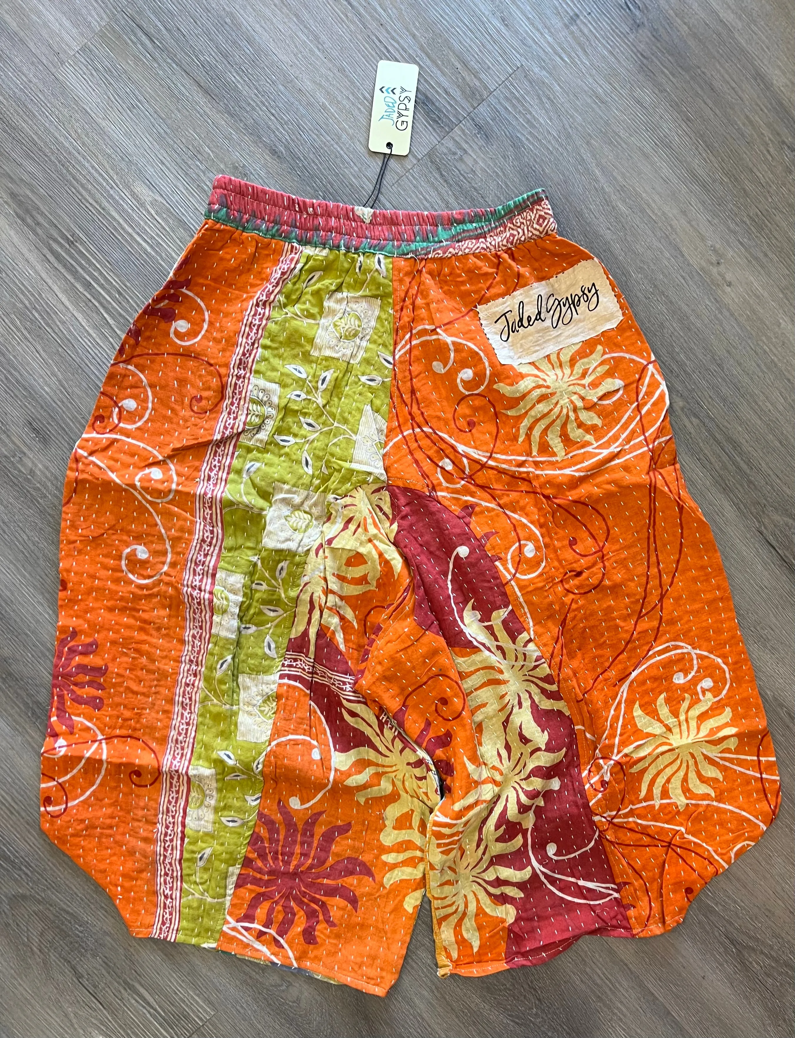 Kantha Sunrise Crop Pants "Say What?" by Jaded Gypsy