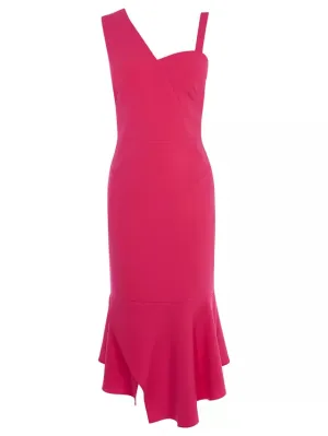 Karen Millen Pink One Shoulder Midi