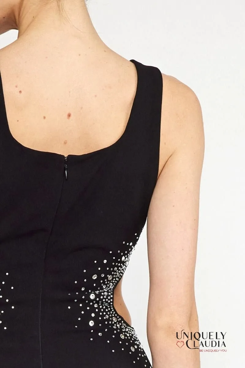 Karola Sides Cut-Outs Embellished Mini Dress