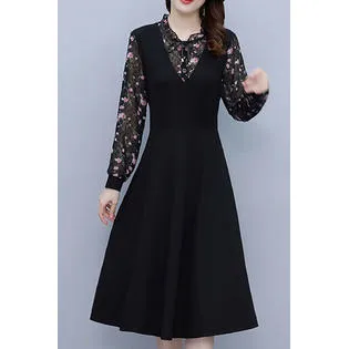 Ketty More Women Long Sleeve Printed Fashion Dress-KMWDC5693