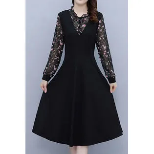 Ketty More Women Long Sleeve Printed Fashion Dress-KMWDC5693