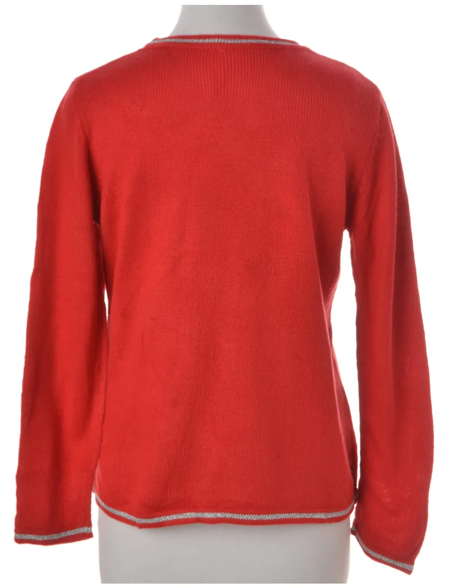 Label Christmas Jumper With Bells