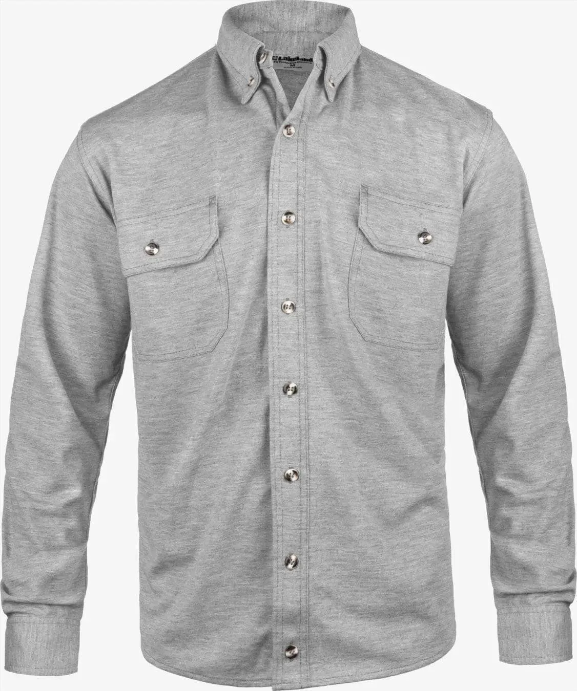 LAKELAND FR - Men's High Performance FR Knit Button Up Shirt, Heather Gray