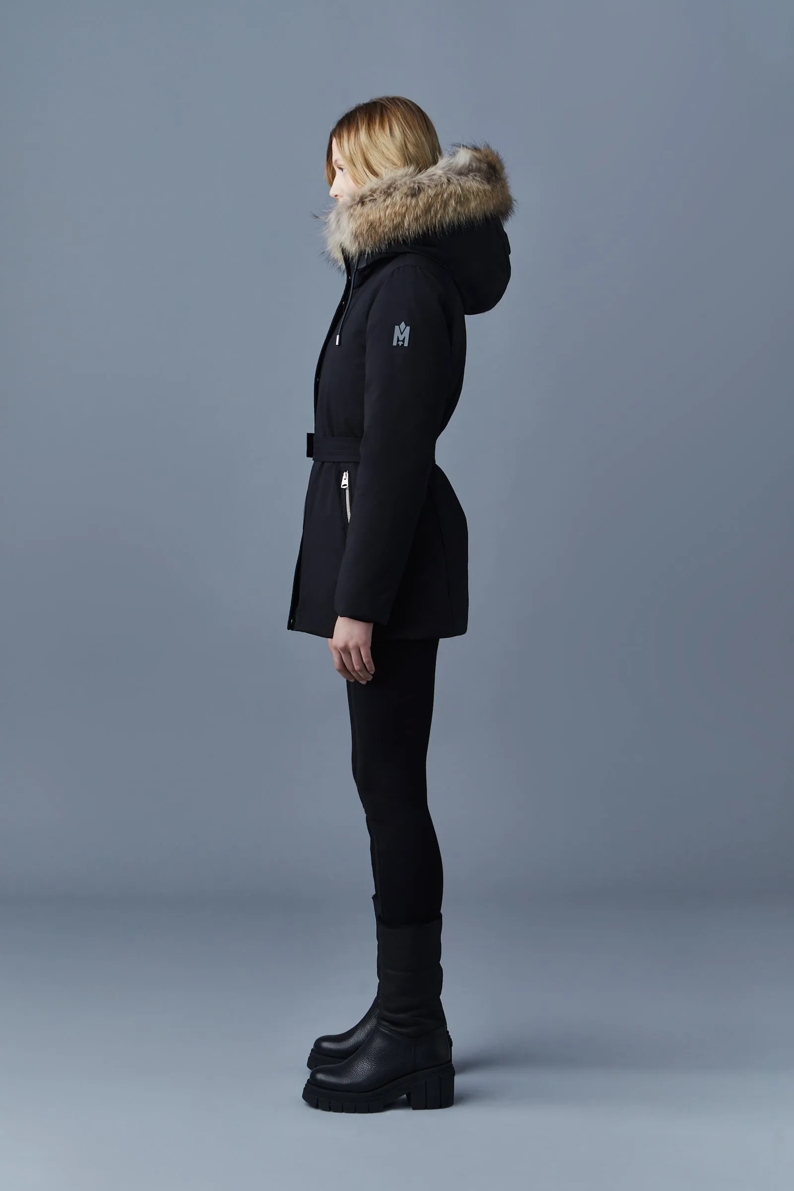 Mackage Jeni 2-in-1 Down Parka Removable Bib Natural Fur