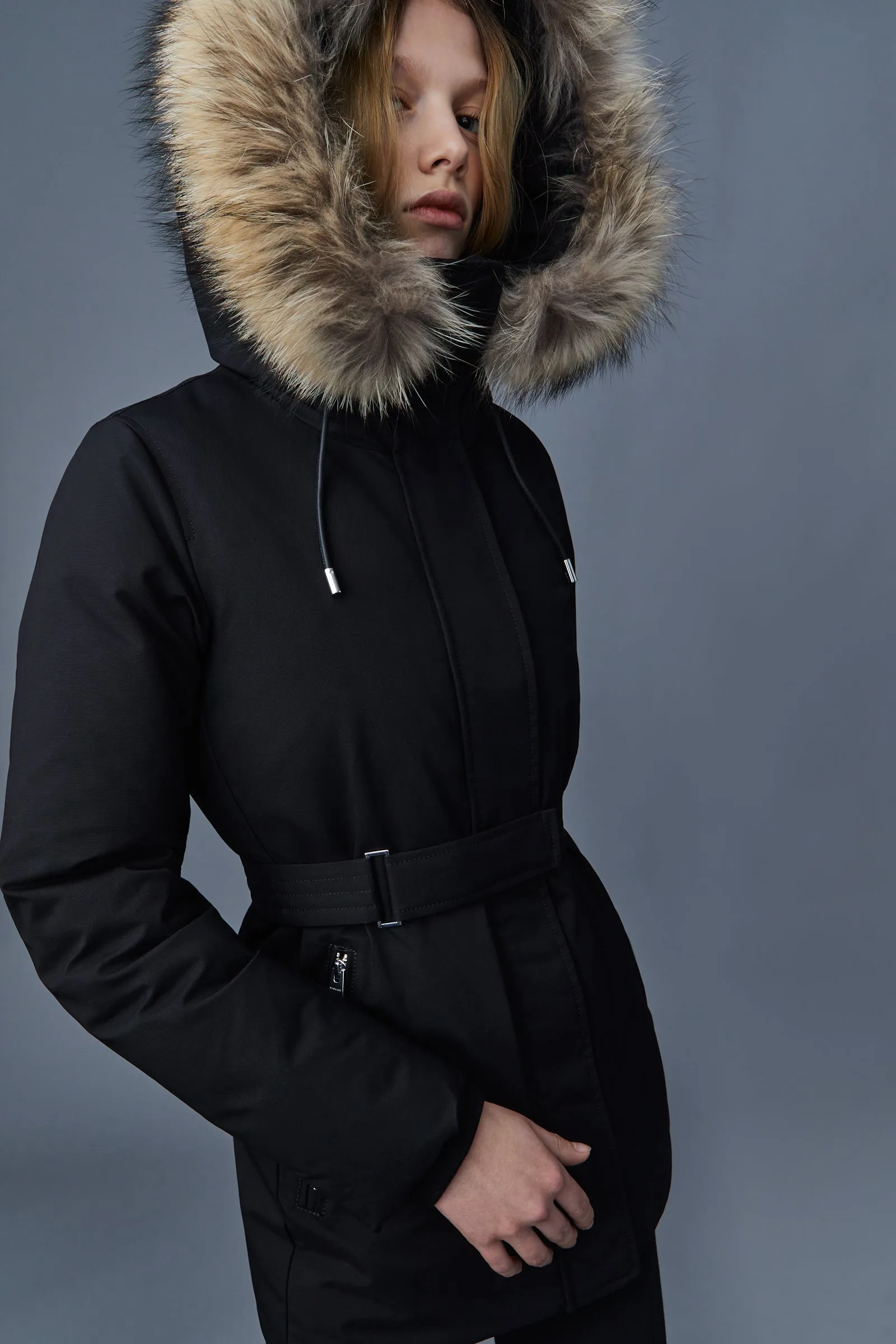 Mackage Jeni 2-in-1 Down Parka Removable Bib Natural Fur