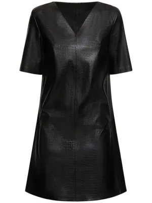 Max Mara   Eliot embossed faux leather mini dress 