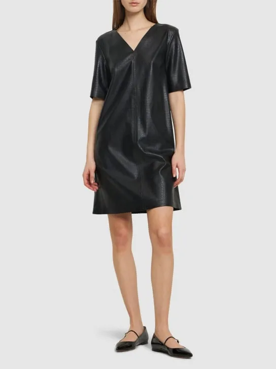 Max Mara   Eliot embossed faux leather mini dress 