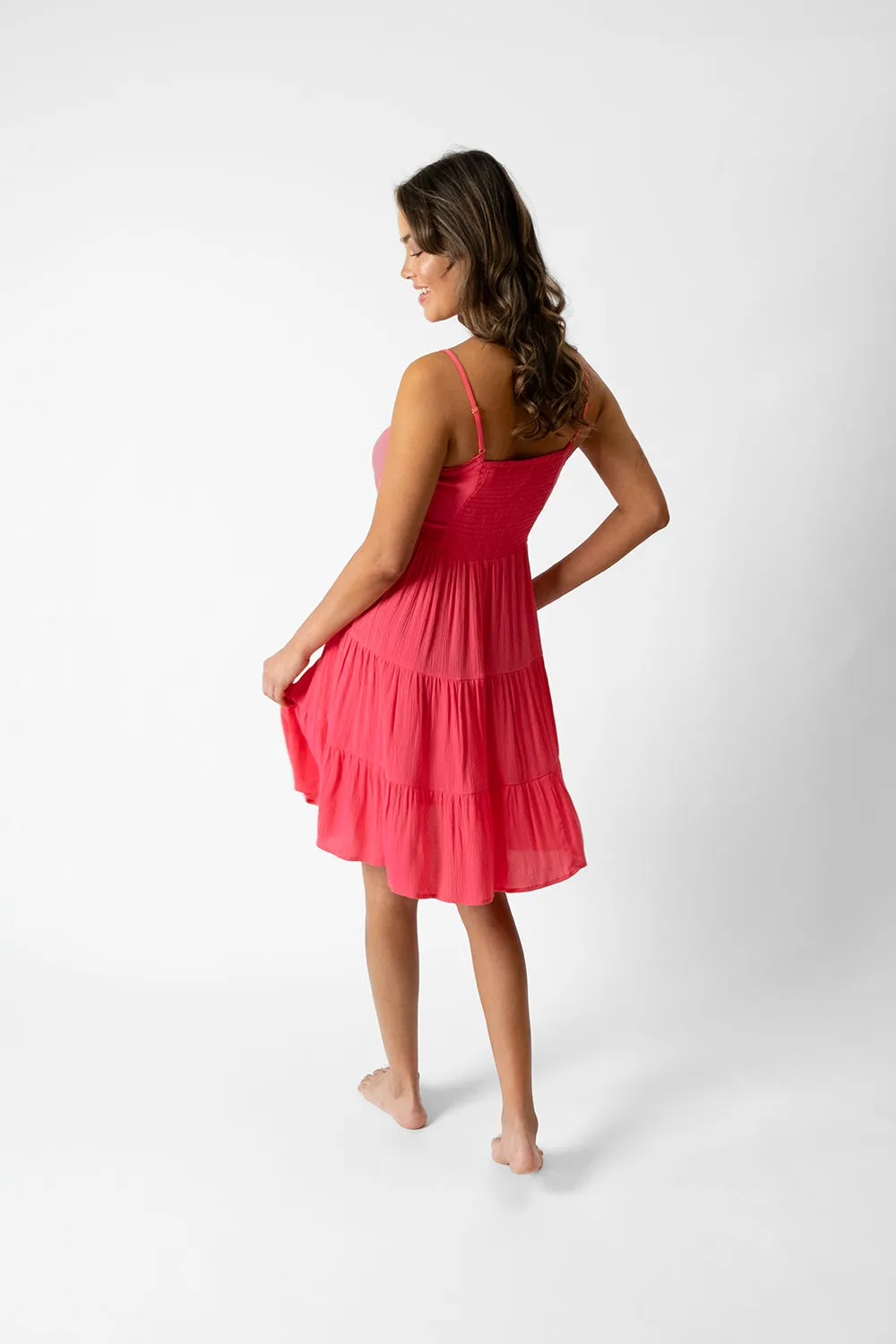 Miami Tiered Strappy Mini Dress