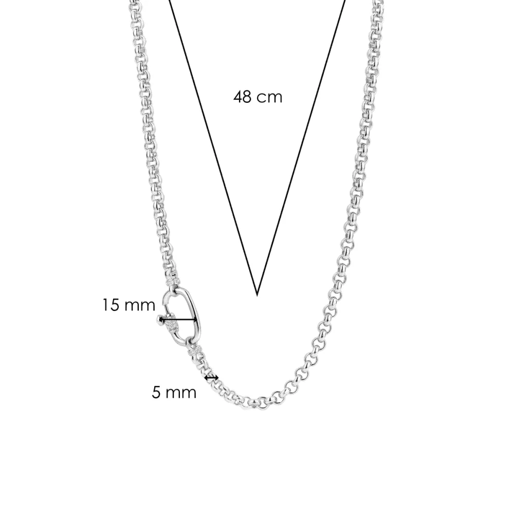 Milano Rolo Chain Necklace - Silver - 3958ZI/48