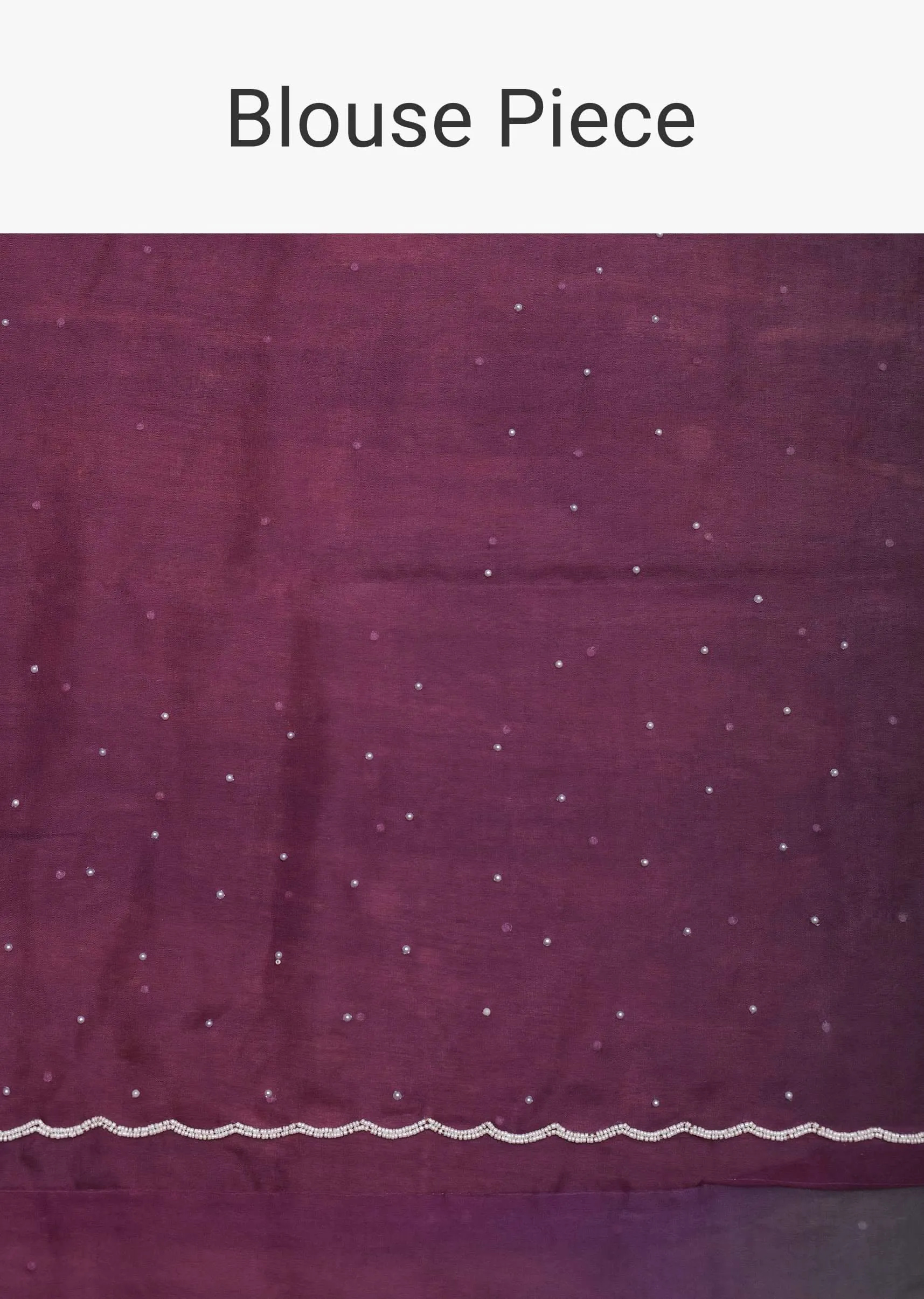 Multicolor Organza Ombre Saree With Scallop Border And Unstitched Blouse Piece