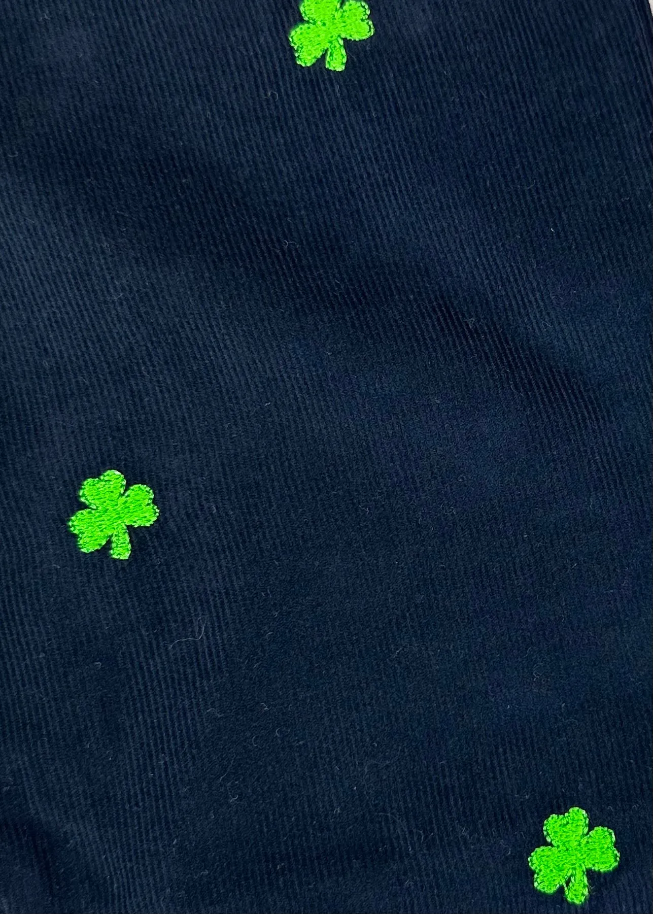 Navy Shamrock Corduroy Pants