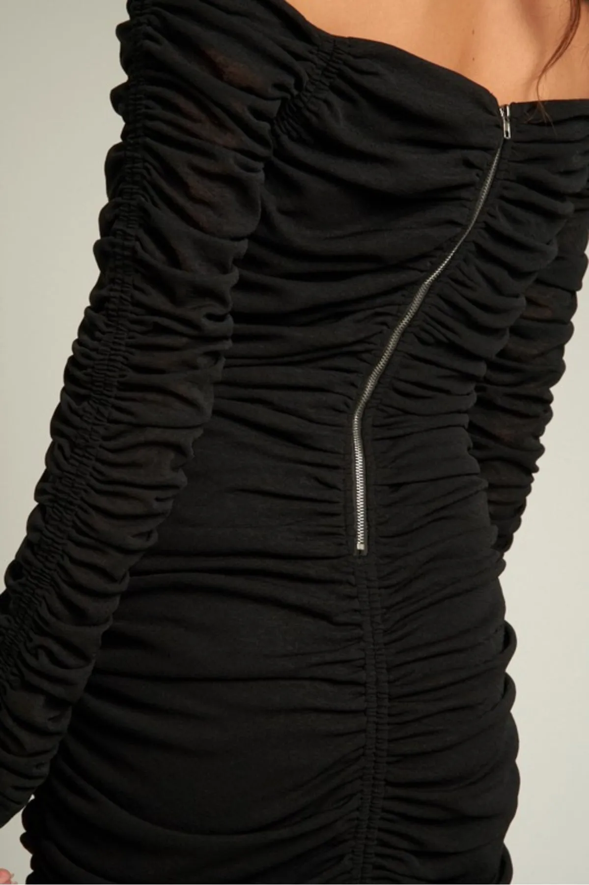Off Shoulder Ruched Mini Dress
