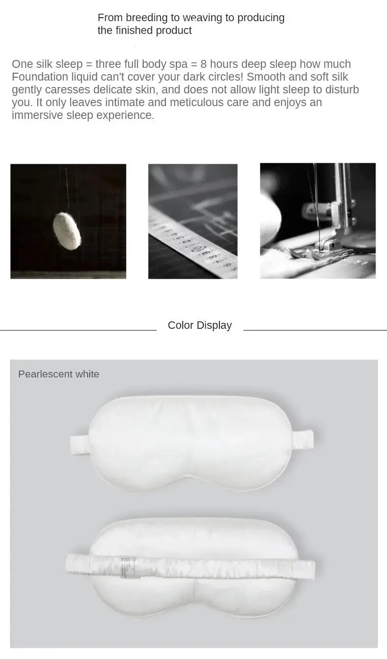 Opulent Opal: Mulberry Silk Blindfold in Milky White