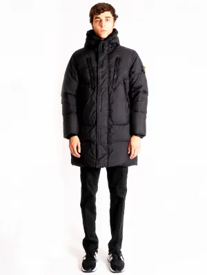 Parka Imbottito in Reps di Nylon Nero