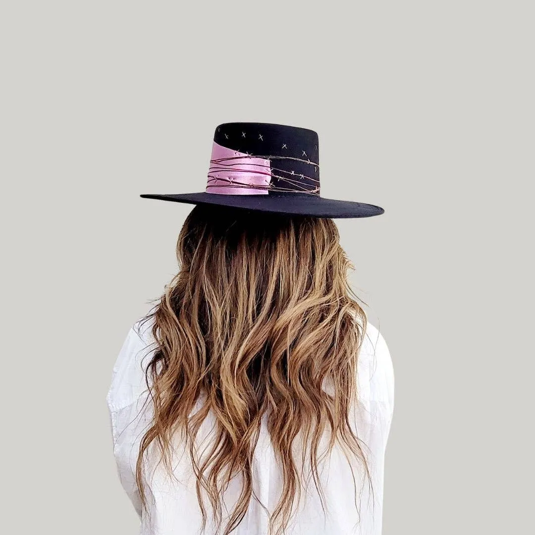 PETRA SAVAGE - ATHENA Women's Telescope Crown Black Hat