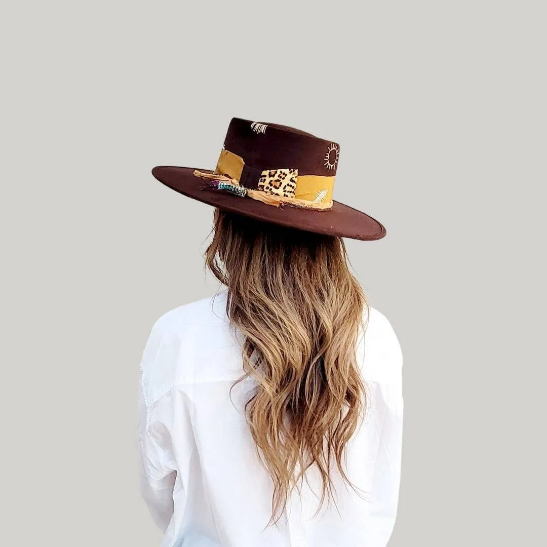 PETRA SAVAGE - GODA Women's  Telescope Crown Brown Hat