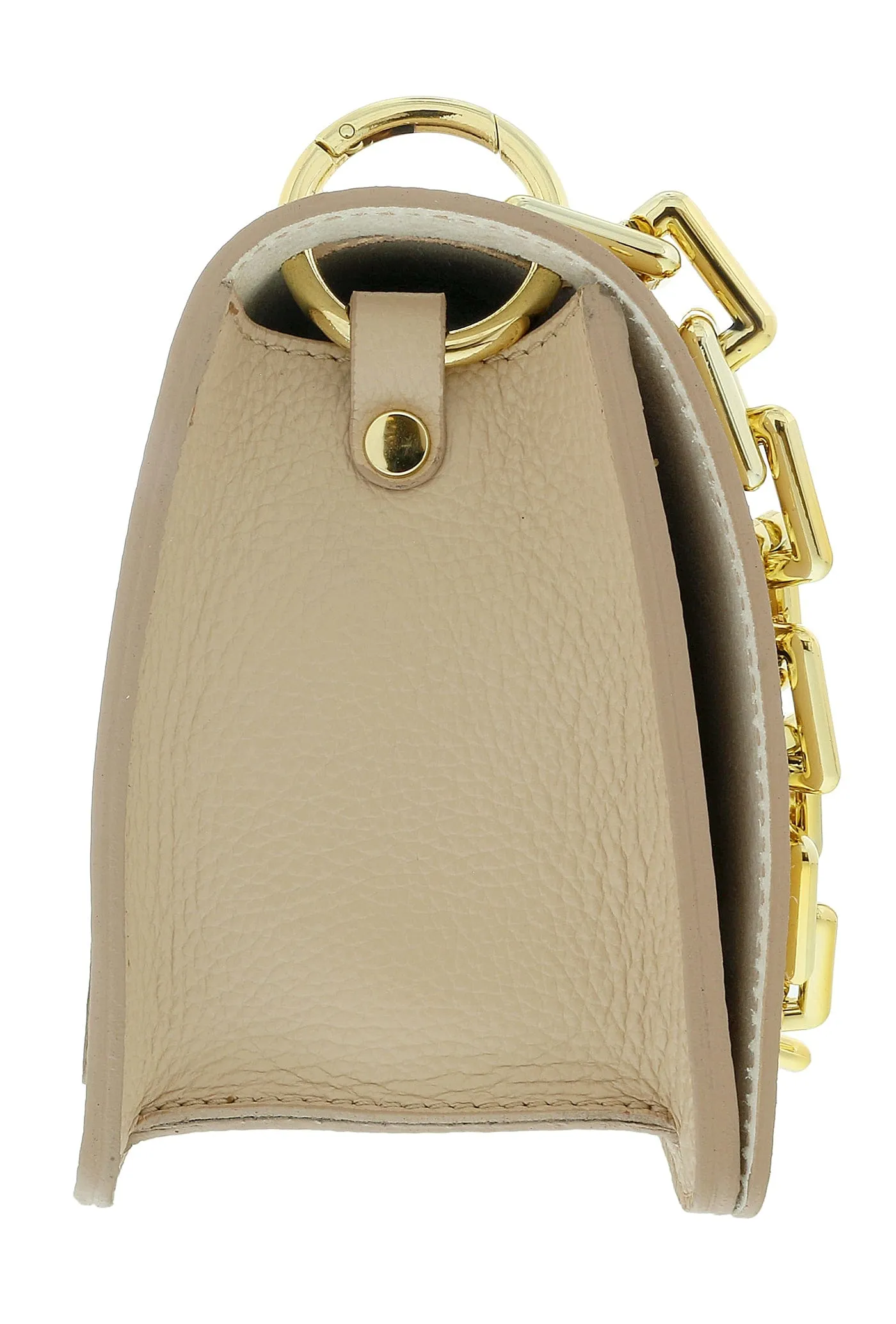 Pierre Cardin Beige Leather Medium Structured Acetate Strap Shoulder Bag